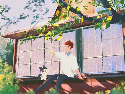 with my cat design illustration