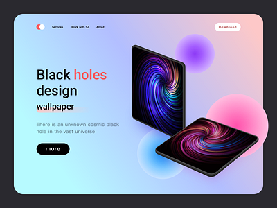 Mobile phone wallpaper design 3d app black hole blue bubble color color wheel design folding mobile phone illustration logo originality red space ui ui kits ux vortex wallpaper web