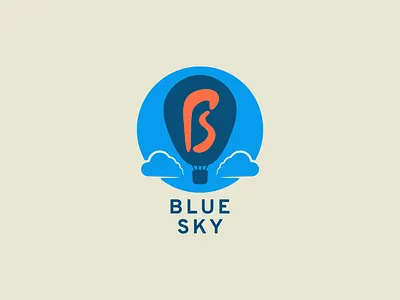 Blue Sky Logo air balloon blue blue sky branding cloud clouds float hot hot air balloon logo logo design sky