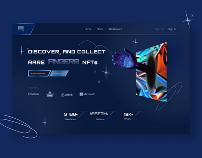 FINGERS - NFT Landing Page design typography ui vector