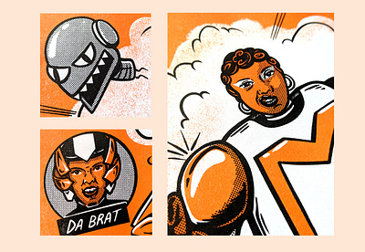 Missy Elliot, Risograph Poster art character design digital art halftone hand drawn typography hip hop illustration missy elliot orange poster procreate retro risograph robot sock it 2 me song texture two color typography