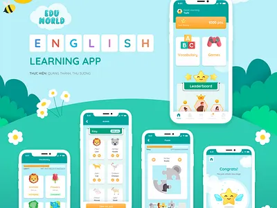 English learning app design education english figma game ui ui design ux vocabulary wireframe