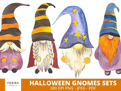 Halloween Gnomes Sets halloween illustration llustration vector pumpkin illustration vector