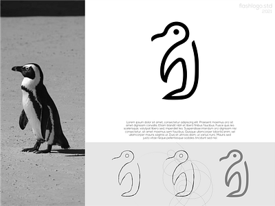 Penguiny Logo animals app awesome brand branding clean design great grid identity illustration lettering line logo minimal modern penguin simple vector