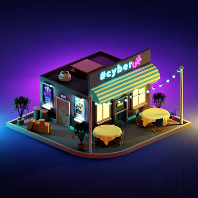 Cyber Café cyberpunk