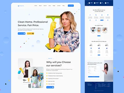 Cleaning Service landing page app design app ui design cleaning company cleaning service cleaning service web home service homepage ilias inspiration landingpage maintenance minimal service trendy design trendy web ui design web design web ui design website website design