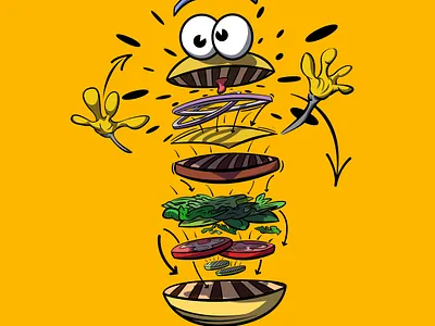Burger Surprise affinity branding burger design designer food illustration illustrator logo mascot photoshop retail vector