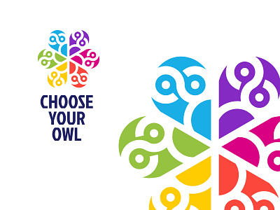 Choose Your Owl choose flower logo owl