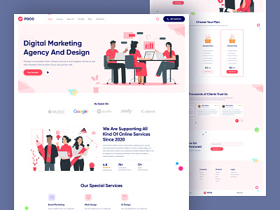 Poco - Creative Agency XD Template agency digital agency landing page templatecookie themeforest ui ux