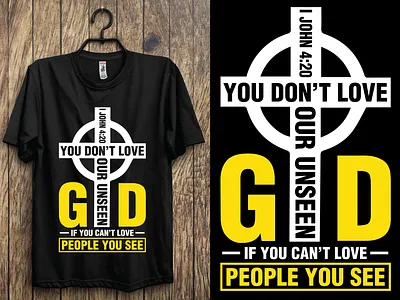 I john 4:20 you don't love our unseen God if you can't love.... jesus face shirt typography christian design
