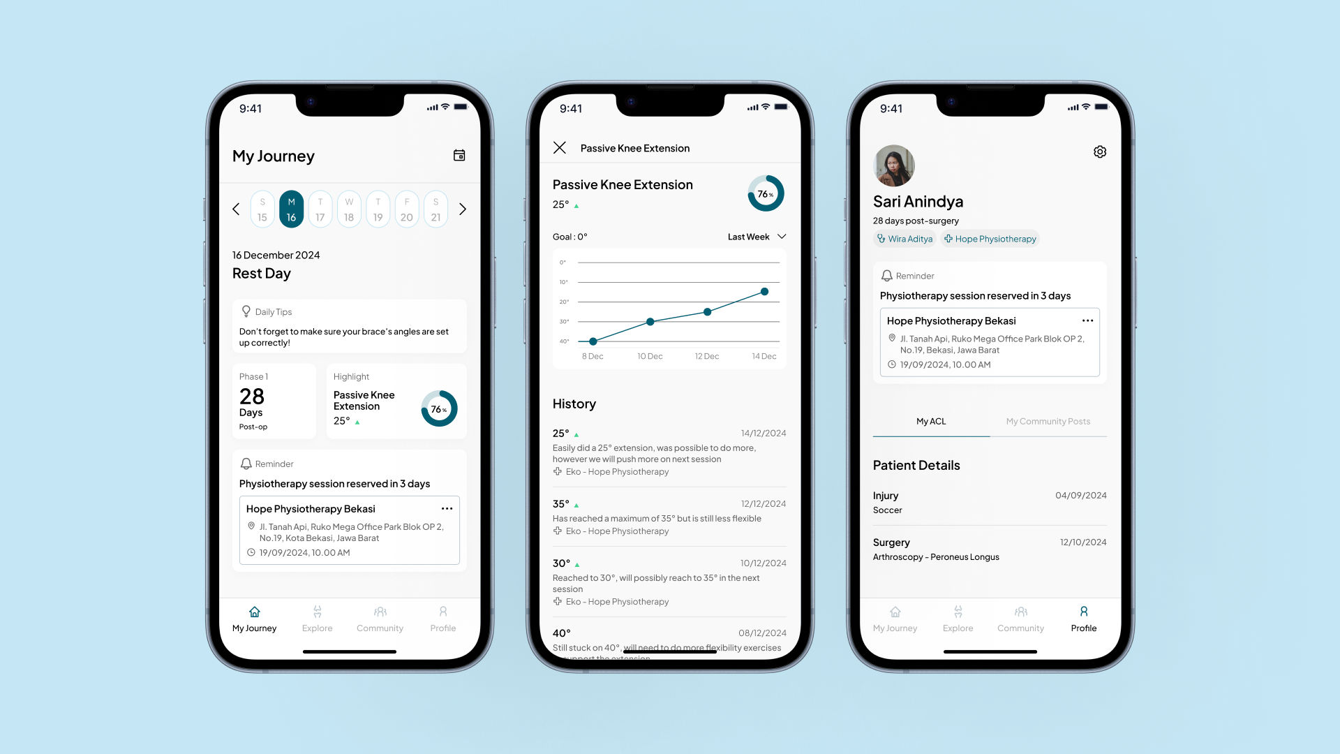 Injury Recovery Journey Tracking App - BounceBack app design case study health health app health design health mobile app healthcare ux injury orthopedic tracking tracking app ui