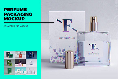 Perfume Packaging Mockup aroma beauty bottle box cologne cosmetic cosmetic mockup cosmetic packaging deodorant eau de cologne elegance fragrance glamour glass gold liquid luxury mist packaging mockup perfume packaging mockup