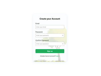 Registration screen ui ux design