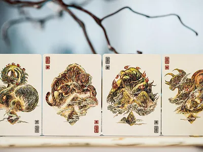 Shan Hai V2 Playing Cards--Chinese Mythical Beast Image Design art artwork design illustration playing cards visual design