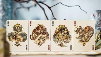 Shan Hai V2 Playing Cards—Chinese Mythical Beast Image Design art artwork design illustration playing cards visual design