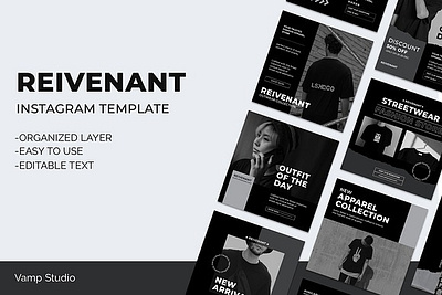 Reivenant IG Post Template branding branding board branding presentation feed feed instagram instagram instagram carousel instagram pack instagram post instagram post template instagram template media social modern post template reivenant ig post template social media strategy social media template template template instagram templates for instagram