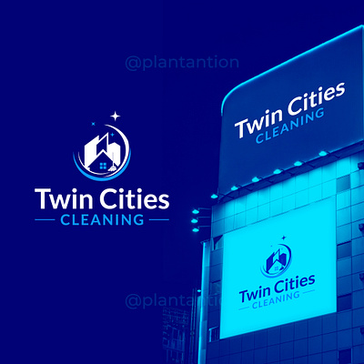 Twin Cities Cleaning logo graphic design logo