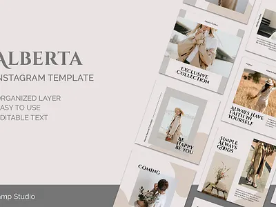 Alberta Modern Social Media Template branding branding presentation feed instagram instagram instagram carousel instagram pack instagram post instagram post template instagram story instagram template media template modern template photoshop template social media pack social media strategy social media template template template instagram templates for instagram