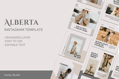 Alberta Modern Social Media Template branding branding presentation feed instagram instagram instagram carousel instagram pack instagram post instagram post template instagram story instagram template media template modern template photoshop template social media pack social media strategy social media template template template instagram templates for instagram