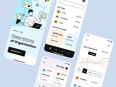 Task manager mobile app android app app app design application illustration ios app mobile mobile app mobile app design mobile illustration onboarding ui ux