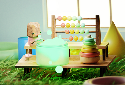 Wooden toys 3d 3d modeling 3dcute blender illustration woodentoy