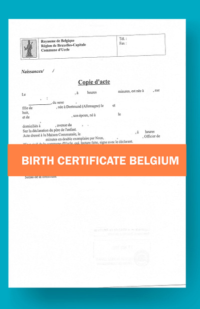 Birth Certificate Belgium birth certificate belgium birth certificate template