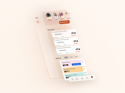 Project Management App app application blue design done focus meeting product design project management remote work task task management ui uiux ux white