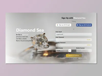 Sign up design ui