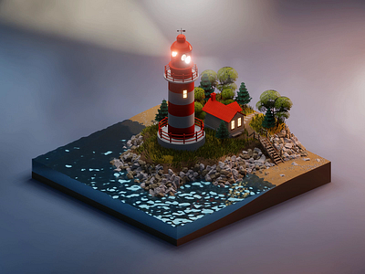 Lighthouse 3d 3danimation 3dart 3dmodeling animation blender3d illustration