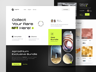 Ngehe - NFT Landing Page Explorations crypto etherium gallery header landing landingpage nft nft coin nft landing page nft marketplace nft web platform ui uiux ux web website