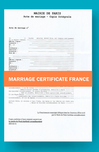 Marriage Certificate France marriage certificate marriage certificate france