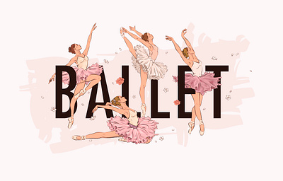 Ballet ballerina ballet dance illustration vector