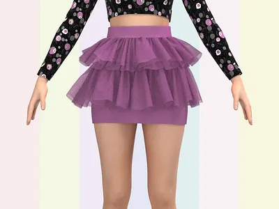 Ladies Ballerina Skirt and Dancing tops Low-poly 3D model 3d clo clothes design dress graphic design illustration trousers women