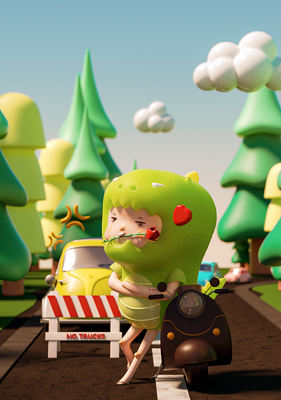 Little dinosaur character c4d character design ps