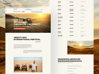 Liwa International Festival 2022 cars design festival flat landing page layout light minimal trend ui user interface ux web webdesign website