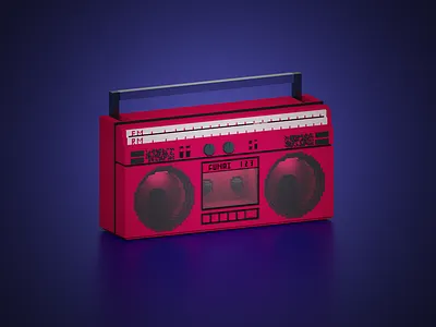 Old stereo 3d 3dart cassette magicavoxel stereo vox voxel voxel art