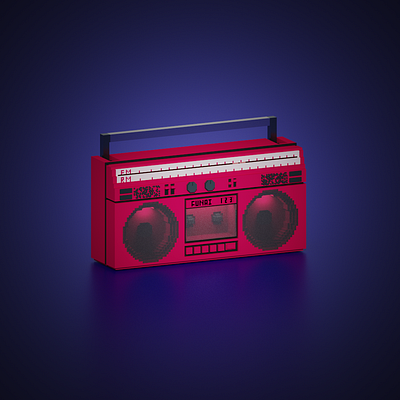 Old stereo 3d 3dart cassette magicavoxel stereo vox voxel voxel art