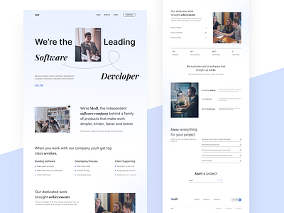 Sköll I Software Development Company Website branding clean company website enterprise homepage interface design landing page minimal modern saas software company website software design software development software development website startup technology ui design visual design web design website design