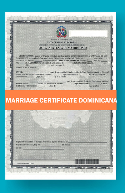 Marriage Certificate Template Dominicana marriage certificate dominica marriage certificate template