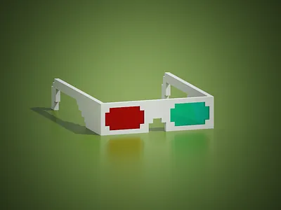 3D glasses 3d 3dart 80s magicavoxel voxel voxel art
