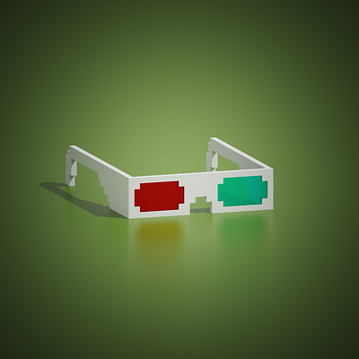 3D glasses 3d 3dart 80s magicavoxel voxel voxel art