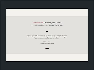 Testimonials Section animation clean design interface minimal motion principle simple testimonial ui ux website