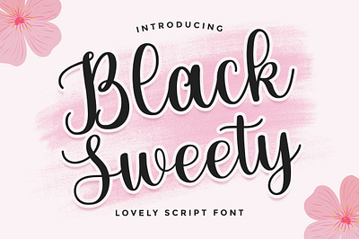 Black Sweety - Lovely Script Font farmhouse watercolor font
