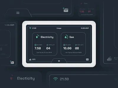 Smart Meter UI - Night Mode concept dark mode interface meter minimal smart ui ui design
