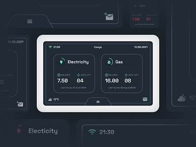 Smart Meter UI - Night Mode concept dark mode interface meter minimal smart ui ui design