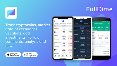 FullDime Crypto Saving Tracker app design crypto crypto market currency finance fintech mobile app mobile ui ui ux