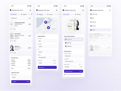 Bookstore Checkout Mobile Full Concept checkout design graphic design minimal mobile product design ui ux ux design uxdesign