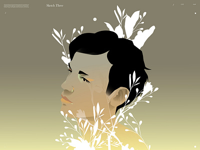 Mellow boy in flowers. abstract boy boy illustration boy portrait composition design floral floral pattern flowers illustration laconic lines man man illustration man portrait mellow minimal portrait portrait illustration poster