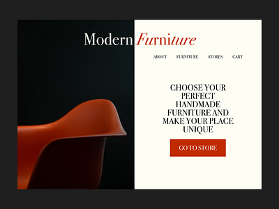 Handmade Furniture Brand Homepage UI Concept branding concept couch design flat furniture future graphic design minimal ui ux webdesign