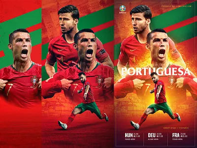 Euro 2020 / Development of Artwork branding cristiano design football graphic illustration portugal ronaldo soccer ui